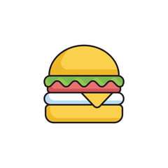 Burger icon design with white background stock illustration