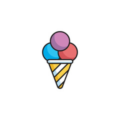 Cone Ice Cream icon design with white background stock illustration