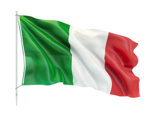 3D illustration Italy flag on white isolated background PNG