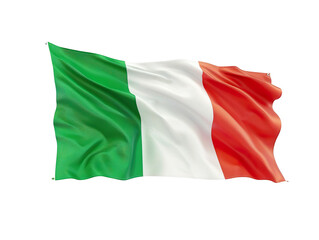 Obraz premium 3D illustration Italy flag on white isolated background PNG