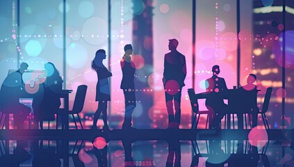 Business Meeting in Futuristic Office