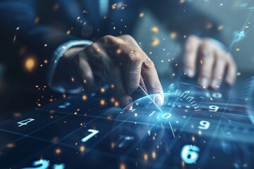 Efficient time management. businessman using virtual calendar for effective work