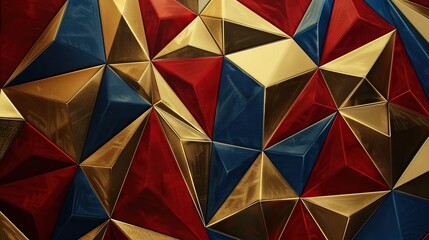 Abstract background in red, blue and gold colors.