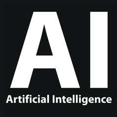  Artificial intelligence generated icon vector AI sign for graphic design, logo, website, social media, mobile app, UI illustration. 