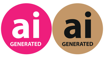  Artificial intelligence generated icon vector AI sign for graphic design, logo, website, social media, mobile app, UI illustration. 