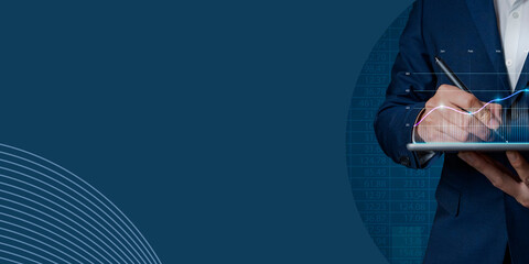 Business Banner -Wachstum in Blau, Meeting