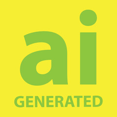  Artificial intelligence generated icon vector AI sign for graphic design, logo, website, social media, mobile app, UI illustration. 