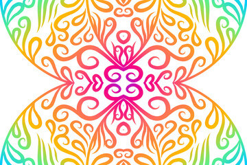 Beautiful colourful batik ethnic dayak line art pattern of indonesian culture traditional background 