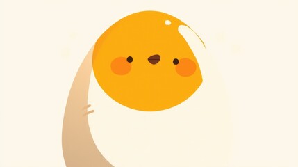 Adorable illustration alert Check out this charming logo featuring a cheerful egg with a quirky and joyful expression set against a crisp white background