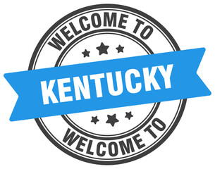 Welcome to Kentucky stamp. Kentucky round sign