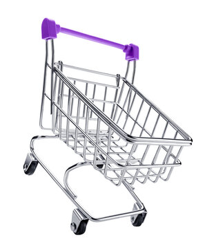 Empty shopping cart isolated