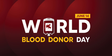 World Blood Donor Day. Blood and earth. Great for cards, banners, posters, social media and more. Red background.
