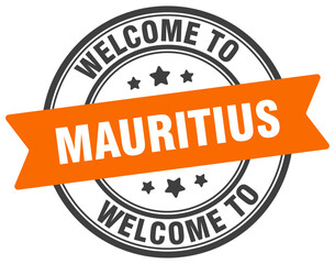 Fototapeta premium Welcome to Mauritius stamp. Mauritius round sign