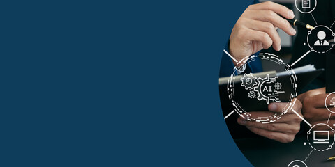 Business Banner -Wachstum in Blau, Meeting