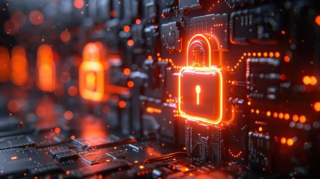 cyber security digital padlock icon cyber security technology network data protection technology virtual dashboard