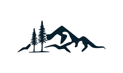 mountain n pine logo vector 