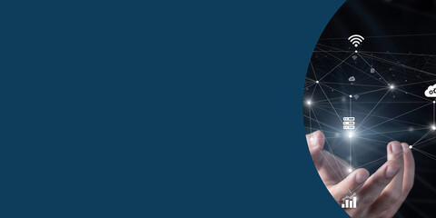 Business Banner -Wachstum in Blau, Meeting