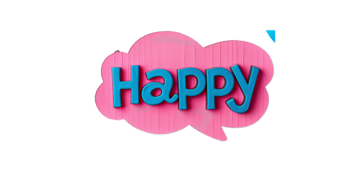 3d speech bubble with word of Happy