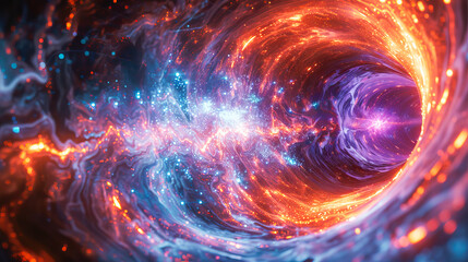 Obraz premium Abstract cosmic vortex of dark matter particles