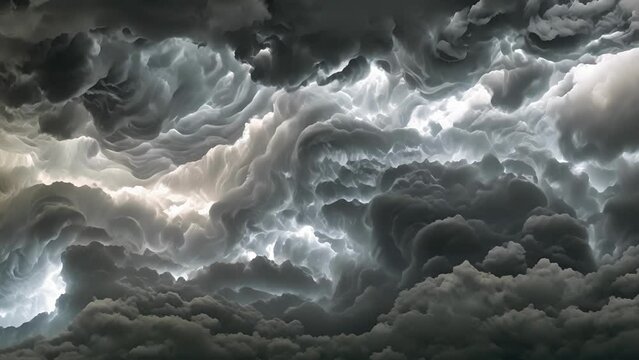 The rough and turbulent underside of the Asperitas clouds reflects the chaotic and unpredictable forces of nature.