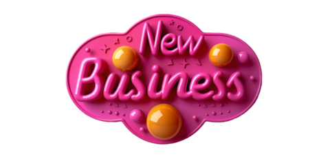 Speech of New Business colorful word transparent background