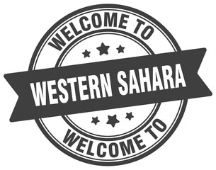 Obraz premium Welcome to Western Sahara stamp. Western Sahara round sign