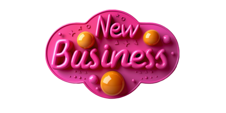 Speech of New Business colorful word transparent background