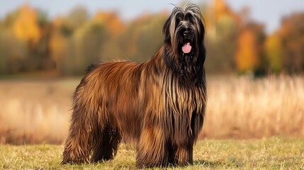 The Briard is a large herding breed known for its long, flowing coat and loyal nature. Discuss the breed’s history, grooming needs, and why they are valued as both working dogs and family pets. What