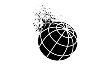 earth globe broken symbol