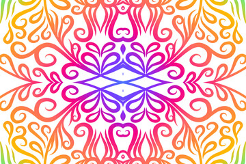 Beautiful colourful batik ethnic dayak line art pattern of indonesian culture traditional background 