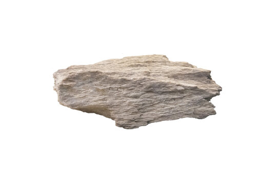 Raw talc mineral rock specimen isolated on white background.