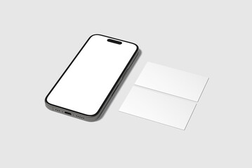 blank id card mobile phone vector Isolated