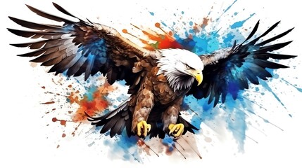 The Bald Eagle soars above the land of the free and the home of the brave.