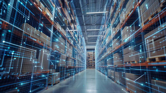 Futuristic Smart Logistics Network for High-Tech Warehouse Efficiency