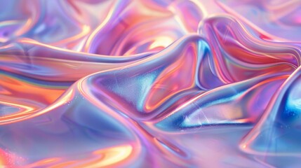 A beautiful iridescent silk fabric with a soft, flowing drape. The fabric is a gradient of colors, starting with a light pink at the top and fading to a deep purple at the bottom.