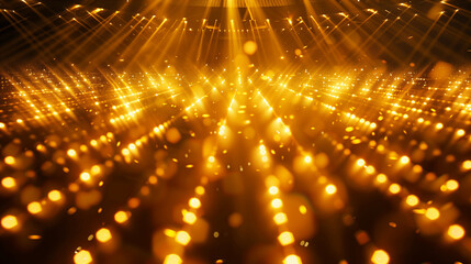 Exciting Stadium Environment with Golden Glowing Lights