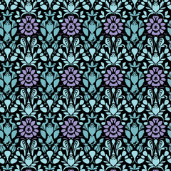 Flat Elegant decorative floral pattern vector design. Colorful floral pattern suitable for background, texture, fabric, wrapping, textile, clothing, print or others.