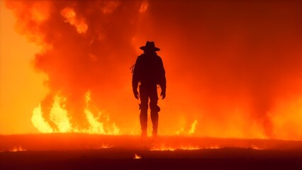 Person in desperate on fire