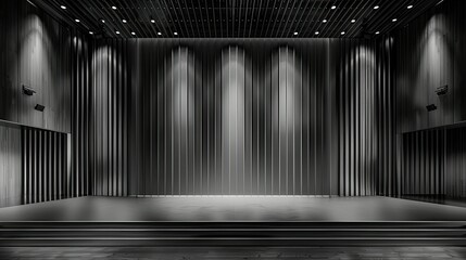 Contemporary gray stage background, providing a neutral yet impactful canvas for concert productions
