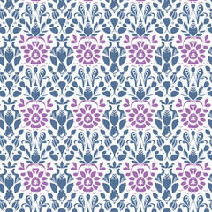 Flat Elegant decorative floral pattern vector design. Colorful floral pattern suitable for background, texture, fabric, wrapping, textile, clothing, print or others.