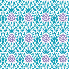 Flat Elegant decorative floral pattern vector design. Colorful floral pattern suitable for background, texture, fabric, wrapping, textile, clothing, print or others.