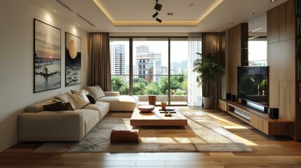 Modern Asian living room interior design