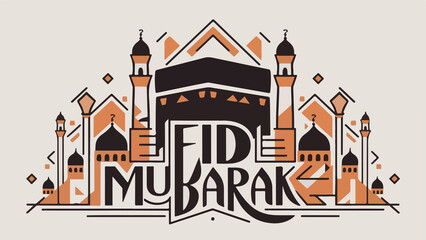 Eid Mubarek islamic greeting card poster