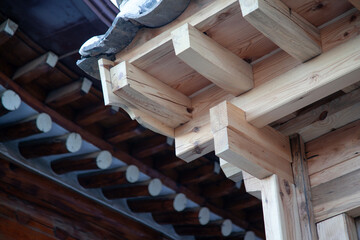 View of the roof in the traditional Korean house