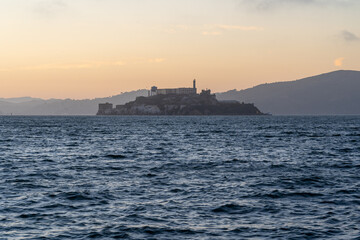 Scenic view of Alcatraz Prison in San Francisco, California, USA