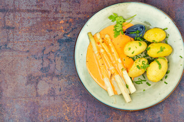 Potato and asparagus salad.