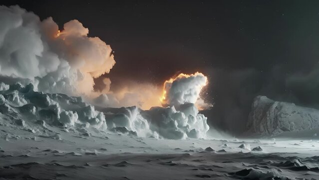 A symphony of icy percussion fills the night as the frozen earth releases its pentup energy in explosive bursts.