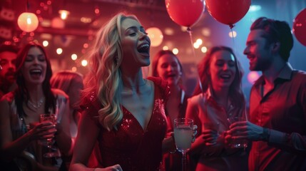 The festive friends gathering