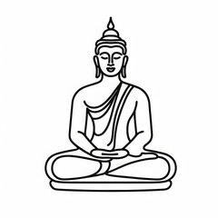 AI Generate of Simple Icon Logo Symbol of Buddha Meditation, Meditate, Meditation, Buddha Statue, Buddha Lotus Position, with white background