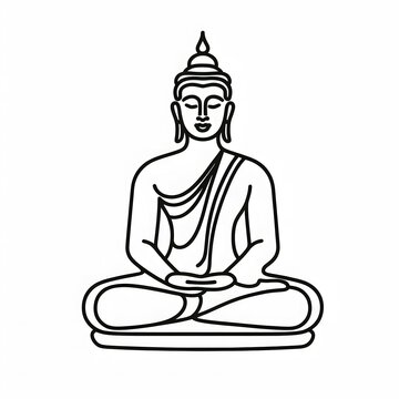 recommend clip art: AI Generate of Simple Icon Logo Symbol of Buddha Meditation, Meditate, Meditation, Buddha Statue, Buddha Lotus Position, with white background